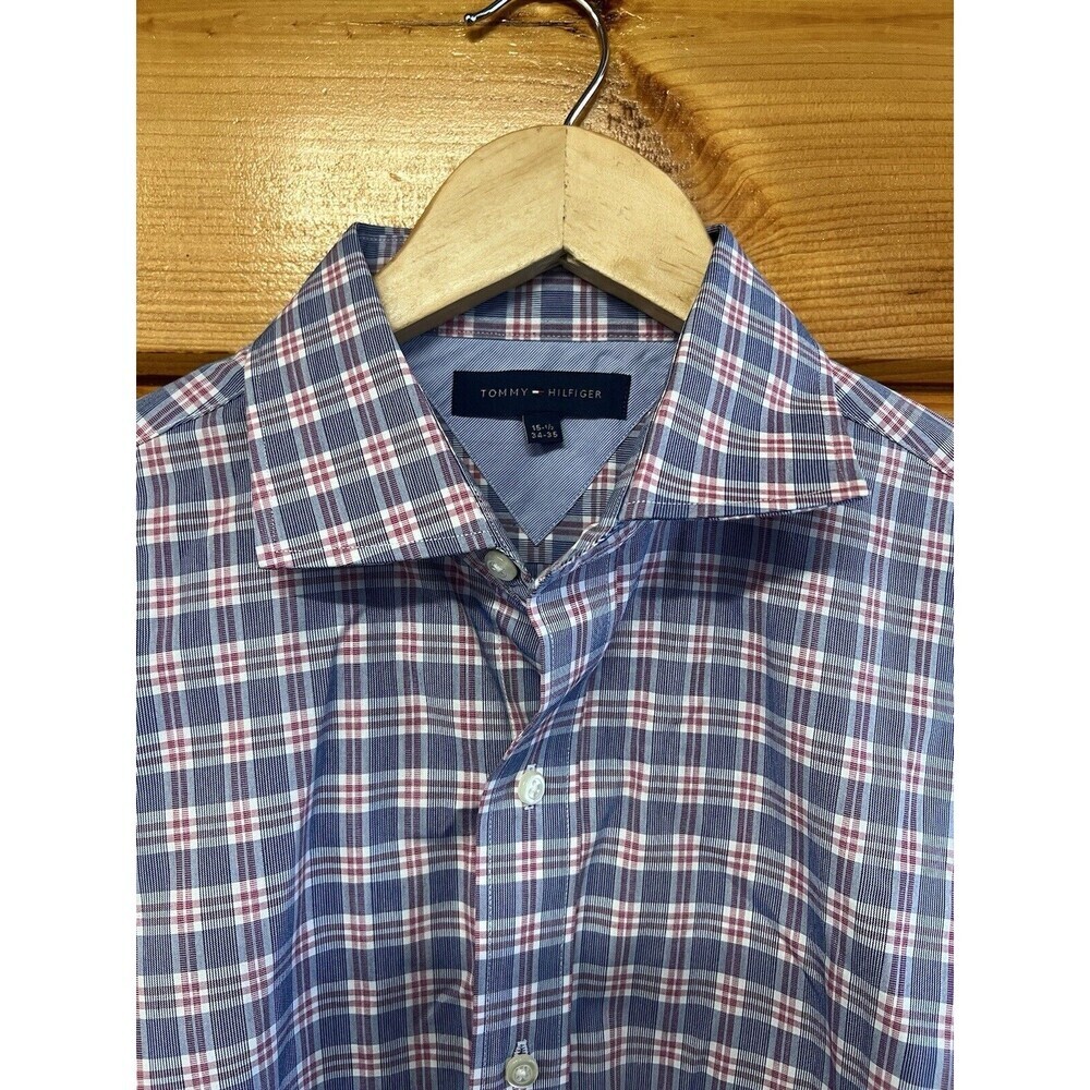 Tommy Hilfiger Men Special Edition Plaid Shirt (15 1/2 (34-35) Blue/red/white)